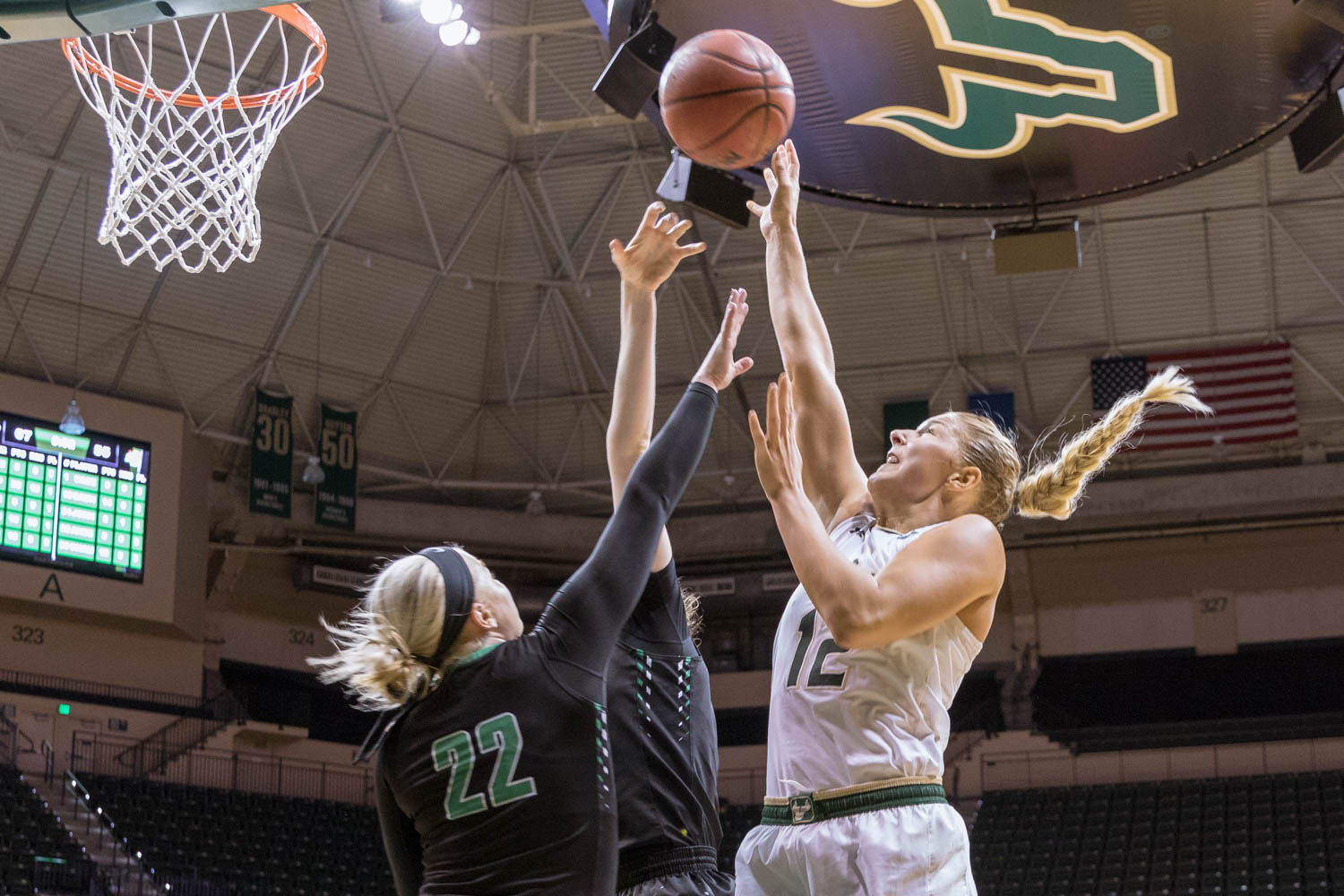 girls playing basketball